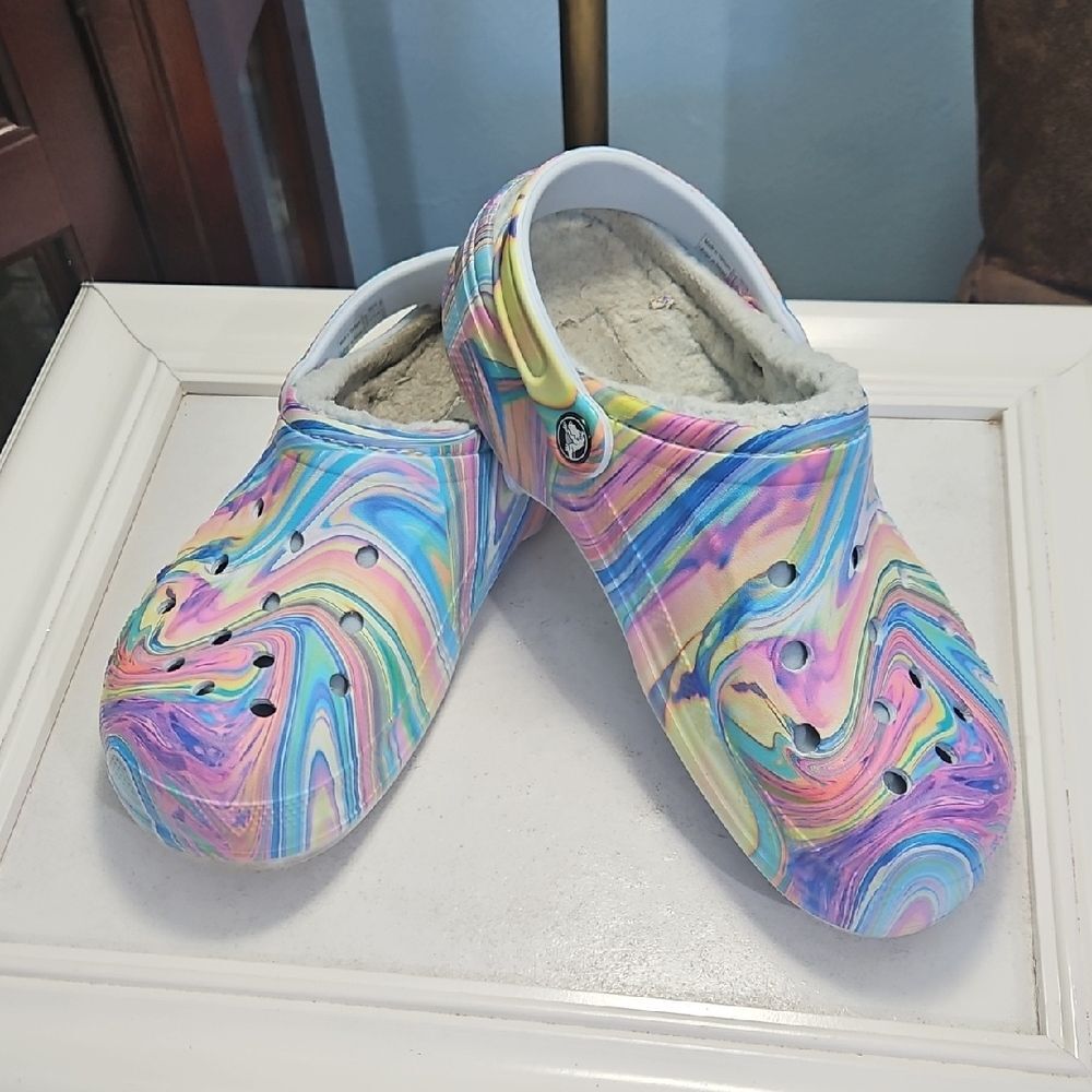 Crocs Baya Lined Multicolor Unisex Clogs Men's 8/ Women's 10